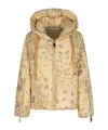 Khrisjoy 'crop Bandana' Pink Polyester Blend Down Jacket In Nude