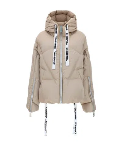 Khrisjoy Hooded Padded Jacket In Nude