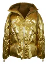 Khrisjoy Gold Polyester Down Feather Jacket In Gold