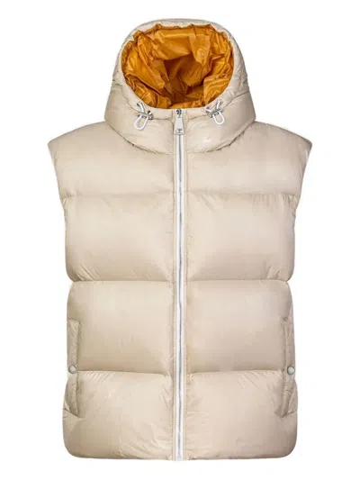 Khrisjoy Hooded Puffer Waistcoat In Neutral