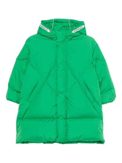 Khrisjoy Hooded Quilted Jacket In Green