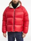 Khrisjoy Hooded Zip Puffer Jacket In Red
