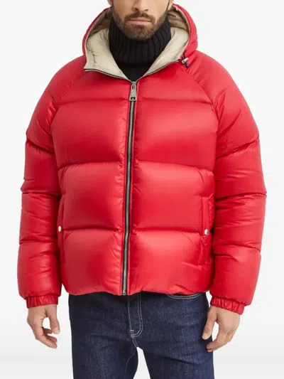 Khrisjoy Hooded Zip Puffer Jacket In Red