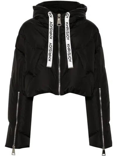 Khrisjoy Iconic Cropped Puffer Jacket In Black