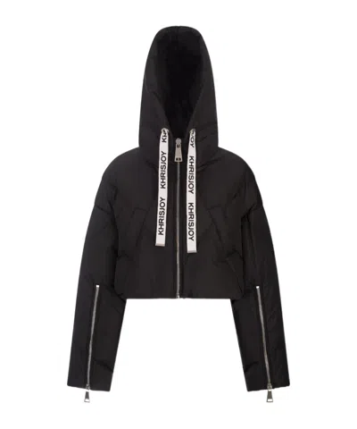 Khrisjoy Iconic Cropped Puffer Jacket In Black