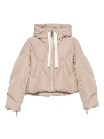 Khrisjoy Iconic Cropped Puffer Jacket In Brown