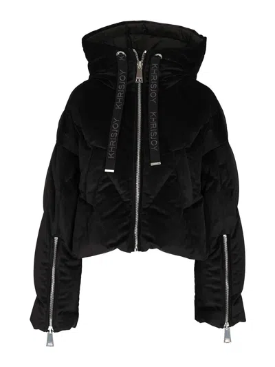 Khrisjoy Iconic Milano Crop Down Jacket In Black