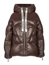 Khrisjoy Iconic Milano Puffer In Shiny Nylon Coats Brown In Brown