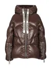 Khrisjoy Iconic Milano Puffer In Shiny Nylon Coats Brown In Brown