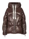 Khrisjoy Iconic Milano Puffer In Shiny Nylon Coats Brown In Brown