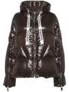 Khrisjoy Iconic Milano Down Jacket In Shiny Nylon In Braun
