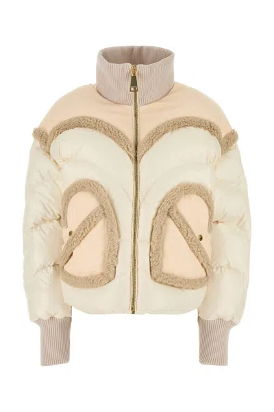 KHRISJOY IVORY NYLON CORAZON DOWN JACKET