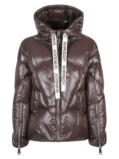 Khrisjoy Khris Iconic Milano Shiny Jacket In Brown