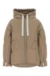 Khrisjoy Sand Polyester Blend Milano Down Jacket In Brown