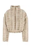 Khrisjoy Tweed Embroidered Short Down Jacket In Multicolor