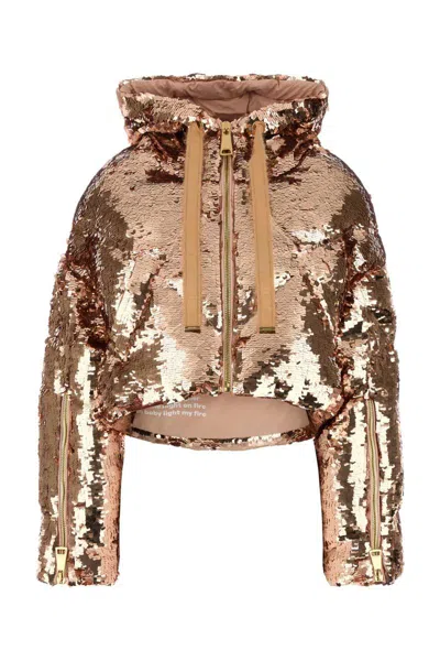 Khrisjoy Embellished Polyester Khris Down Jacket In Pink