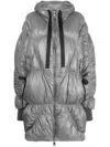 Khrisjoy Metallic-effect Padded Coat In Titanium