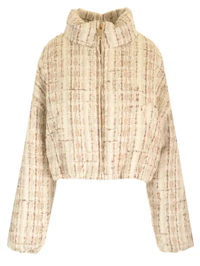 Khrisjoy Joy Cropped Puffer Jacket In White