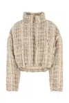 Khrisjoy Tweed Embroidered Short Down Jacket