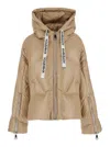 Khrisjoy 'khris' Beige Down Jacket With Logo Detail In Tech Fabric Woman In Neutrals
