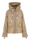 Khrisjoy 'khris' Beige Down Jacket With Logo Detail In Tech Fabric Woman In Cioccolato