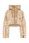 Khrisjoy All-over Print Cropped Hooded Down Jacket