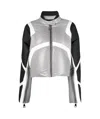 Khrisjoy Khris Crop Biker Puffer Jacket In Gray