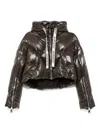 Khrisjoy Khris Cropped Shiny Jacket In Brown