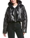 Khrisjoy Khris Cropped Shiny Puffer Jacket In Black