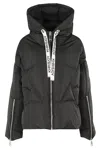 Khrisjoy Black Down Jacket With Branded Drawstring In Black