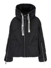 Khrisjoy Black Down Jacket With Branded Drawstring In Black