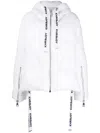 Khrisjoy Logo Drawstring Puffer Jacket In White