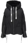 Khrisjoy Black Down Jacket With Branded Drawstring In Black