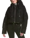 Khrisjoy Khris Rhinestone Crop Puffer Down Jacket In Black