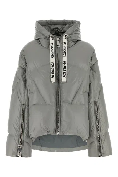 KHRISJOY KHRISJOY GREY NYLON DOWN JACKET