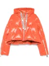 Khrisjoy Kris Cropped Puffer Jacket In Orange