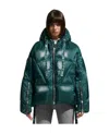 Khrisjoy Khris Iconic Shiny Puffer Coat In Blue