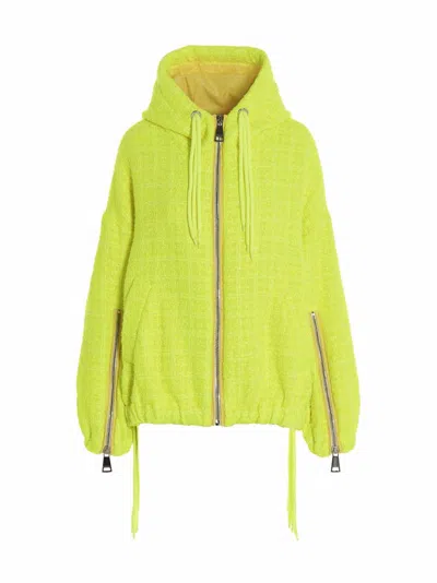 Khrisjoy Lemon Textured Hood Jacket In Green