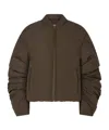 Khrisjoy Lily Bomber In Mat Nylon Olive Green In Green