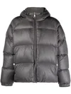 Khrisjoy Logo-embossed Padded Down Jacket In Grey