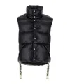 Khrisjoy Logo-tape Shiny Puffer Gilet In Black