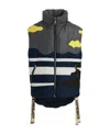 Khrisjoy Oversize Patchwork Colorblock Nylon Vest In Black
