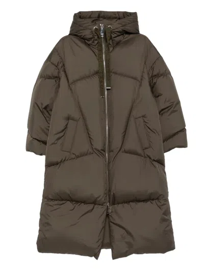 Khrisjoy Long Iconic Milano In Matte Nylon In Brown