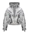 Khrisjoy Long Sleeve Down Jacket In Silver