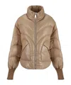 Khrisjoy Corazon Shiny Down Jacket In Beige