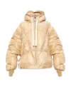 Khrisjoy Zip-up Hooded Puffer Jacket In Nude