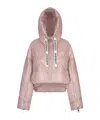Khrisjoy Nylon Down Jacket With Hood And Drawstring In Nude