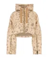 Khrisjoy All-over Print Cropped Hooded Down Jacket In Nude