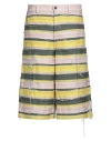 Khrisjoy Striped Distressed Denim Shorts In Pink