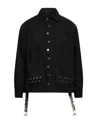 KHRISJOY KHRISJOY MAN JACKET BLACK SIZE 0 POLYESTER, COTTON, POLYAMIDE